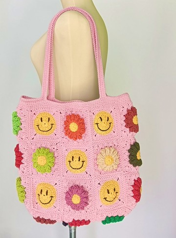 紮染繩編織包 Granny Square 花朵造型