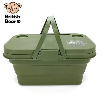 英國熊 折疊桌野餐籃(綠) Y-B024