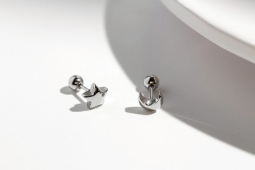 星月交輝。轉珠耳環