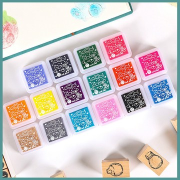 12色 彩色中性小印泥組 手指畫印泥 彩色印泥 暈染印泥 糖果色小印泥