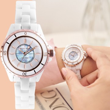 Relax Time 奢華陶瓷光動能女錶 寵愛媽媽 送禮推薦-34mm RT-107S-2RG