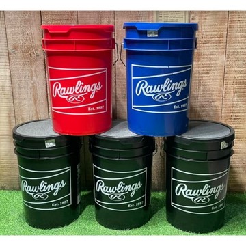 棒球魂 RAWLINGS大容量訓練用球桶(附坐墊)可容納約5打（60顆）棒球 型號:RJBBBUCK6G6PK
