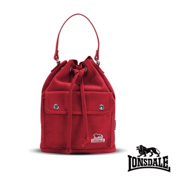 福利品【LONSDALE】英國60周年經典小獅包-3way束繩後背包-深紅