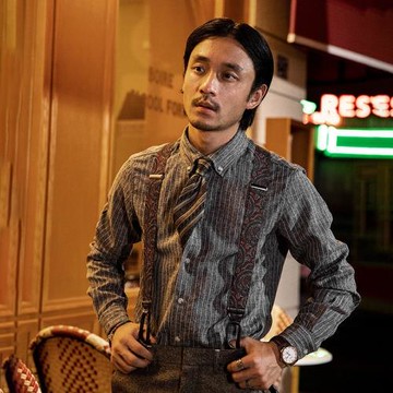 SOARIN英倫風雅痞男裝復古條紋襯衫 高級感商務休閑西裝襯衣免燙