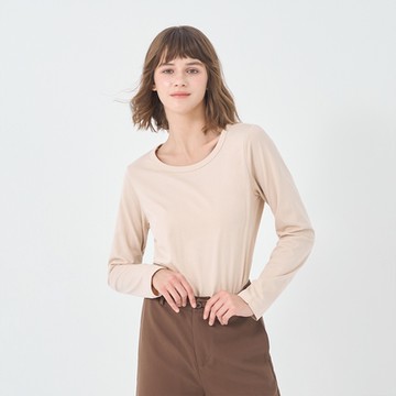 GIORDANO 女裝素色圓領T恤 - 13 羊絨皮