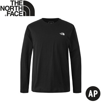 【The North Face 男 LOGO長袖棉T AP《黑》】8AT8/登山/健行/圓領T/休閒T