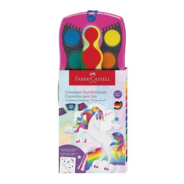 【Faber-Castell】輝柏 連接創意水彩餅12色 獨角獸款 /盒 125002