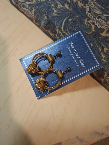 小冰晶珍珠黃銅耳環