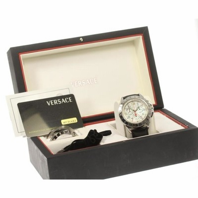 海外限定◆VERSACE クォーツ シルバー クロノグラフメンズ VERSACE】ヴェルサーチ クロノグラフ 12P 12C99 クォーツ メンズ