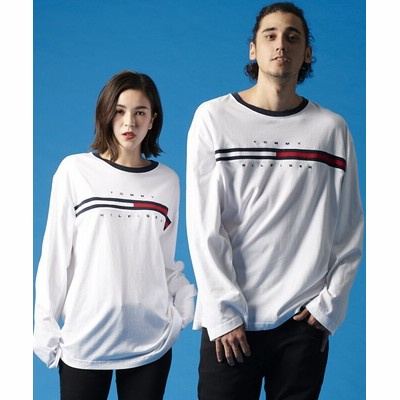 Tommy Hilfiger トミーヒルフィガー トミーヒルフィガー ロゴ ロング Tシャツ Tino Tee L S ユニセックス ホワイト 通販 Lineポイント最大get Lineショッピング