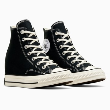 【CONVERSE】CHUCK 70 WEDGE HI 高筒 休閒鞋 女鞋 內增高鞋 黑色-A12563C