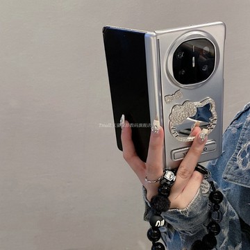 單中軸後殼 立體水鑽 補妝鏡 OPPO Find N6 Find N5 Find N3 N6 防摔 手機殼 折疊保護套