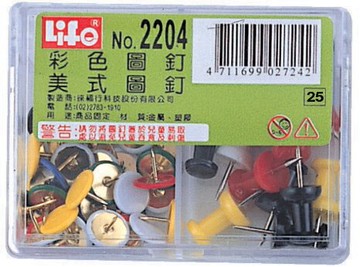 徠福 圖釘 豪華型 /組 (彩色35支入、美式15支入) NO.2204【APP滿額下單10%點數(單一帳號最高5000點)】1/31止