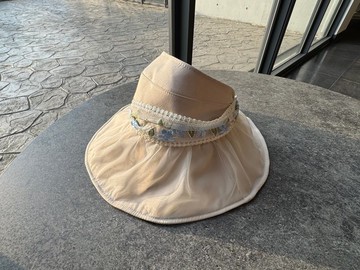 刺繡蕾絲網紗遮陽帽