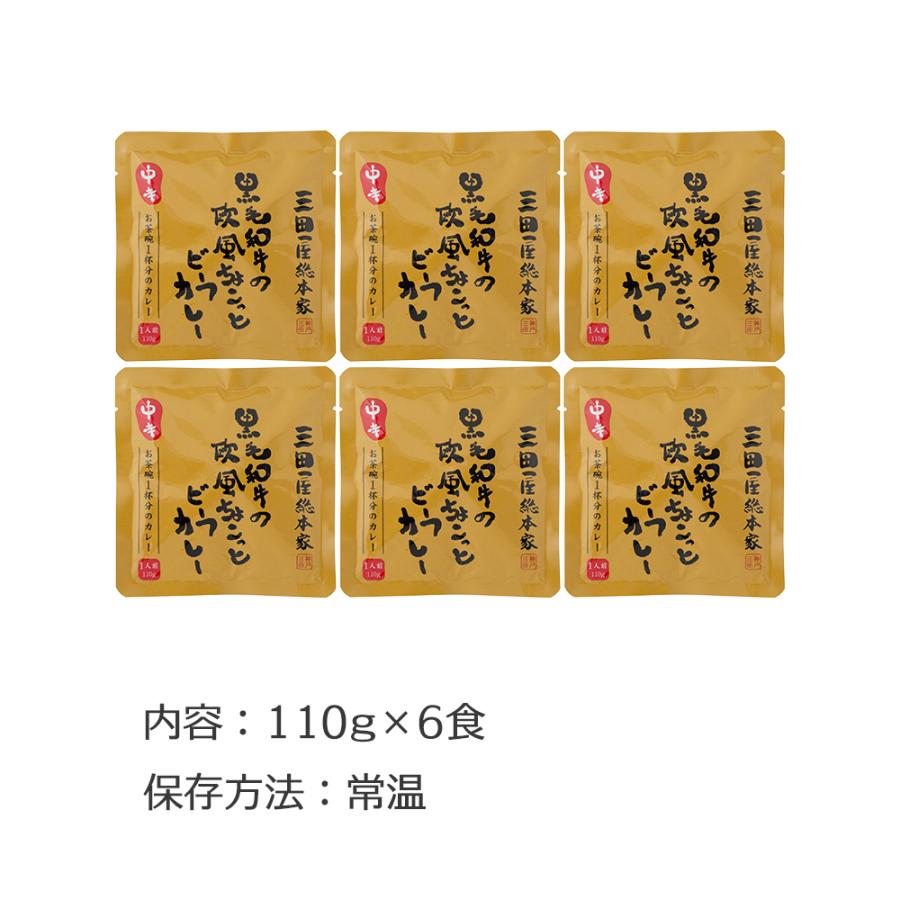 三田屋総本家 黒毛和牛の欧風ちょこっとビーフカレー（6食） レトルト お取り寄せグルメ 母の日 お中元 お歳暮 プレゼント 贈り物 お祝い 内祝い