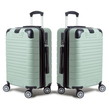 【Alldma鷗德馬】25吋追星款拉鏈行李箱H6-抹茶綠拉絲(贈保護套C2+B2棋盤束帶+多功能海關鎖)