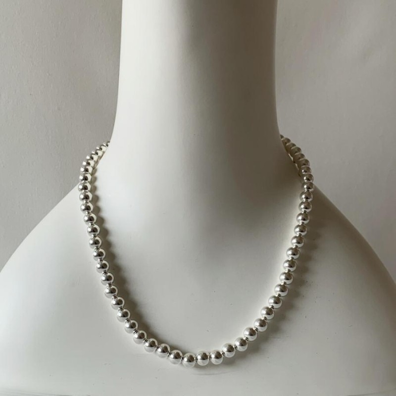 HARPO アルポ Navajo round silver beads necklace 50cm/8mm