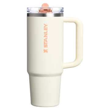 STANLEY 台灣公司貨 防漏吸管隨手杯  杏桃白  1個  880ml