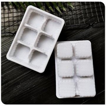 6格托月餅托塑料托盤內托糯米糍青團麻內襯托六連格無蓋底托100