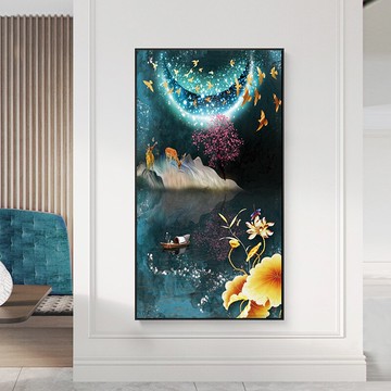 新款5D鉆石畫滿鉆現代簡約客廳餐廳臥室十字繡玄關豎版鉆石繡