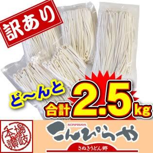 訳あり 半生 讃岐うどん 500g×4袋 今だけ1袋サービスの合計2.5kg