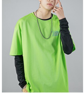 FINDSENSE X  男生前后片字母印花短袖T恤 寬鬆短袖T恤