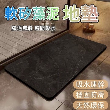 隔日到貨 硅藻土地墊 腳踏墊 日本珪藻土軟地墊 軟式矽藻土地墊 浴室 衛生間吸水地墊 速幹防滑腳墊 矽藻泥地墊 加大腳墊