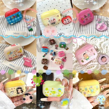日韓卡通 可愛少女心 KT貓 美樂蒂 Airpods Pro 耳機套 2/3/4代 蘋果藍牙耳機防摔保護殼 小新 玉桂狗