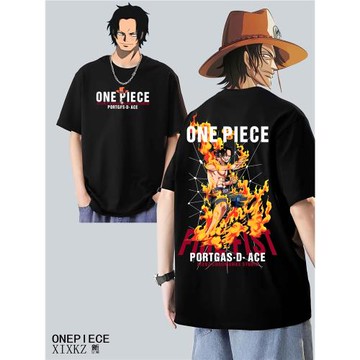 重磅純棉航海賊王t恤日系潮牌動漫周邊路飛艾斯薩博短袖男女夏季
