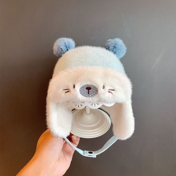 💥臺灣有貨🌈免運!💥兒童帽子秋冬可愛超萌兒童毛絨帽女童護耳保暖男冬天雷鋒帽