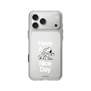 iPhone 17 Pro Max Clear Case（相機按鈕） 透明 - 史努比 Snoopy - Have A Nice Day