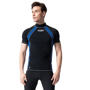 台灣製 水陸兩用短袖防曬水母上衣 插片藍彈 中性款