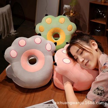 創意可愛貓抓午睡辦公室學生舒適抱枕靠墊仰枕趴睡枕