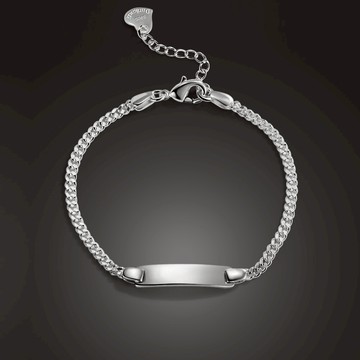 手鏈男潮韓版S925純銀個性男生手飾簡約朋克男女情侶兒童首飾刻字