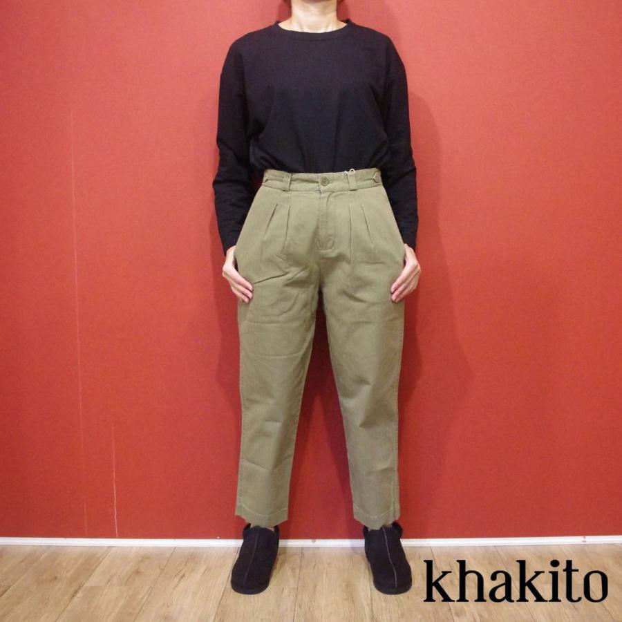 khakitoカーキト フランストラウザー コットンパンツ レディース