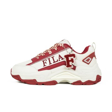 Kixpress-Fila Clunky Sneaker 女 運動休閒鞋 經典厚底 老爹鞋 米白 紅 [5-J939Y-122]