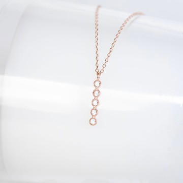 藍托帕石925純銀五顆寶石排鑽設計項鍊