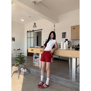 【出清下殺】#短褲裙#韓系休閒褲女夏季新款復古風三條槓短裙運動褲小個子短褲女ins潮