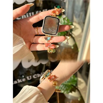 軟軟派roropie寶石鉆金屬手鏈iwatch表帶適用蘋果AppleWatch手表