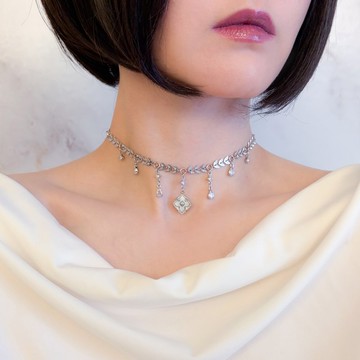 【Early Spring 限定系列】銀色 / 薩馬爾罕的護身符 / 葉紋鍊與鋯石頸鍊 SV694S