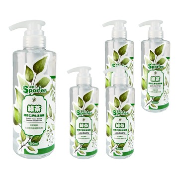 Sporter 運動人 綠茶甜杏仁淨化液體皂  500ml  5瓶
