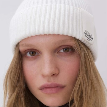 Ruslan Baginskiy Logo標籤反摺毛帽 白色