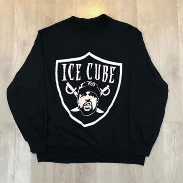 Ice Cube復古說唱嘻哈西海岸圓領衛衣帽衫美潮ins潮流街頭寬松