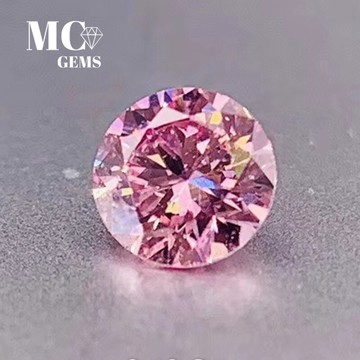 PINK CZ 粉鉆粉紅瑞士鉆鋯石圓形裸石未鑲嵌立方氧化鋯甜蜜戒面