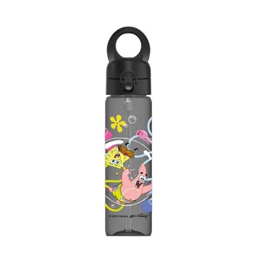 磁吸水壺 AquaStand Tritan 800cc - 附吸管 黑 - 海綿寶寶 SpongeBob - 一起玩耍