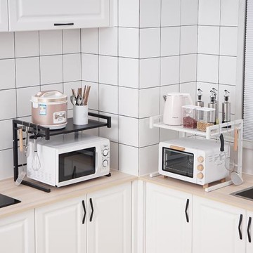 廚房微波爐置物架多功能家用落地式2層調料架收納雙層烤箱架子