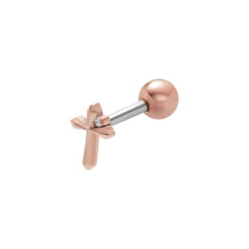 [韓國] [鋼飾] 十字微光耳環 / 2色 / 單售 / Cross Glimmer Earring