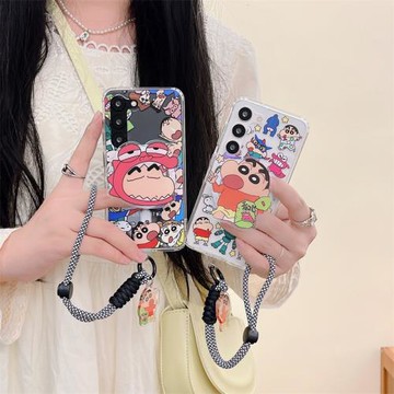 可愛卡通蠟筆小新磁吸適用三星S25手機殼Galaxy S24+透明保護套S23ultra防摔S22硬殼S24+全包S22ultra男女款
