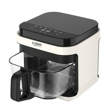 SONGEN 松井 日系美廚 3D熱旋晶鑽玻璃氣炸鍋 5.5L 全玻璃炸籃  SG-421GAF-W  白色