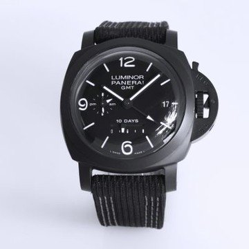 二手品 PANERAI 沛納海 PAM00335 黑色陶瓷 十日鍊自動上鍊 44MM (含2020年保卡及原廠盒子)